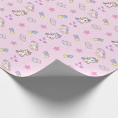 Papier Cadeau Anniversaire Licorne Rose Clair (Coin)