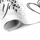 Papier Cadeau Anniversaire mariage Thème noir et blanc (Coin rond)