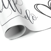 Papier Cadeau Anniversaire mariage Thème noir et blanc (Coin rond)