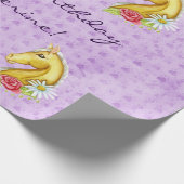 Papier Cadeau Anniversaire mignon de cheval de palomino de (Coin)