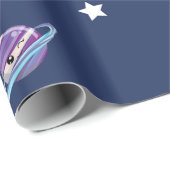 Papier Cadeau Anniversaire mignon d'enfant de galaxie de (Coin rond)