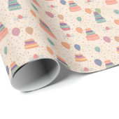 Papier Cadeau Anniversaire mignon et drôle moderne (Coin rond)