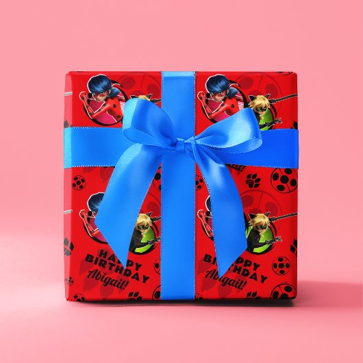 Papier Cadeau Anniversaire Miraculé de Ladybug et de Cat Noir