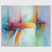 Papier Cadeau Anniversaire moderne Noël Abstrait Art Cool cadeau (Plat)