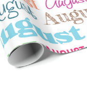 Papier Cadeau Anniversaire mois août (Coin rond)