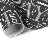 Papier Cadeau Anniversaire Mot Cloud meilleur ami Argent ID273 (Coin rond)