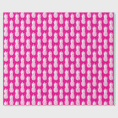 Papier Cadeau Anniversaire motif d'ananas rose et blanc (Plat)