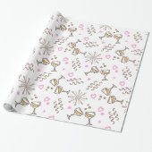 Papier Cadeau Anniversaire Motif Pink/Gold ID723 (Déroulé)