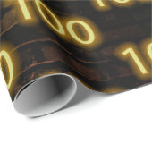 Papier Cadeau Anniversaire Neon 100 Connexion en brique (Coin rond)