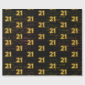 Papier Cadeau Anniversaire Neon 21 Connexion en brique (Plat)