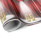 Papier Cadeau Anniversaire Numéro 65 dans les vedettes (Coin rond)