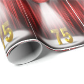 Papier Cadeau Anniversaire Numéro 75 dans les vedettes de l'état (Coin rond)