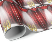 Papier Cadeau Anniversaire Numéro 80 dans la vedette de l'état (Coin rond)