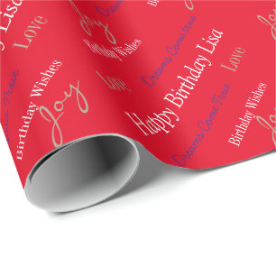 Papier Cadeau Anniversaire Papier papier Nom personnalisé