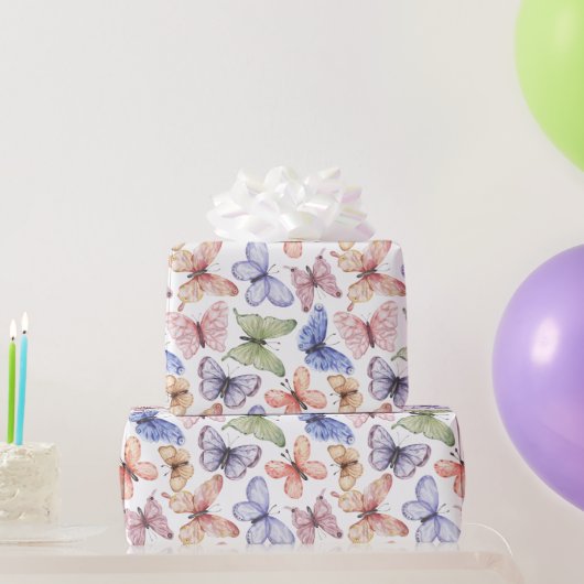 Papier Cadeau Anniversaire Papillon Violet (Cadeaux de fête)