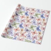 Papier Cadeau Anniversaire Papillon Violet (Déroulé)