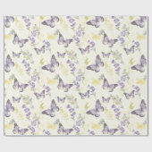 Papier Cadeau Anniversaire Papillons Violets (Plat)