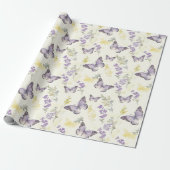 Papier Cadeau Anniversaire Papillons Violets (Déroulé)
