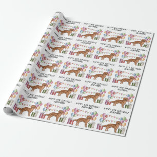 Papier Cadeau Anniversaire pastel coloré de chien Retriever Gold