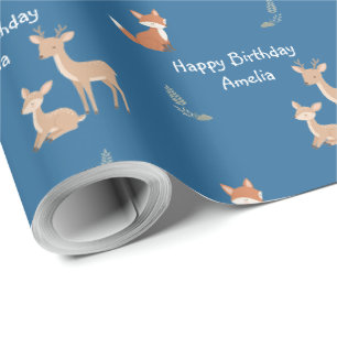 Papier Cadeau Anniversaire Personnalisé d'Animal de Bois