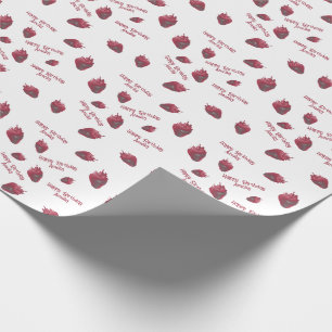 Papier Cadeau Anniversaire personnalisé de fraises