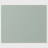 Papier Cadeau Anniversaire Points Blancs Vert Chic (Plat)