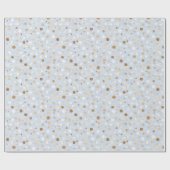 Papier Cadeau Anniversaire Points Bleu Blanc Marron (Plat)