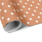 Papier Cadeau Anniversaire points crème orange (Coin rond)