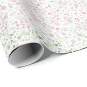Papier Cadeau Anniversaire points de confettis rose vert (Coin rond)