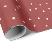 Papier Cadeau Anniversaire Points Rouges Blancs (Coin rond)