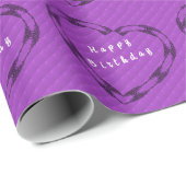 Papier Cadeau Anniversaire pourpre (Coin rond)