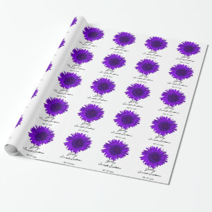 Papier Cadeau Anniversaire pourpre du bonbon 16 à tournesols