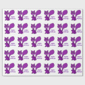 Papier Cadeau Anniversaire pourpre Giftwrap d'écureuil (Plat)