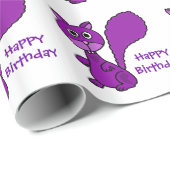 Papier Cadeau Anniversaire pourpre Giftwrap d'écureuil (Coin rond)