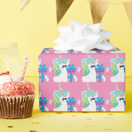 Papier Cadeau Anniversaire Présent Unicorn filles emballage papi (Fête d'anniversaire)