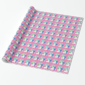 Papier Cadeau Anniversaire Présent Unicorn filles emballage papi (Déroulé)