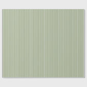 Papier Cadeau Anniversaire Rayures Blanches Minces Vertes (Plat)