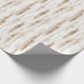 Papier Cadeau Anniversaire rayures marron blanc Crème Chic (Coin)