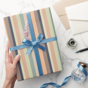 Papier Cadeau Anniversaire Rayures Tendances Colorées