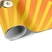 Papier Cadeau Anniversaire Retro Roller Patinage Orange Sunbeam (Coin rond)