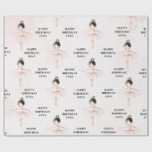 Papier Cadeau Anniversaire rose Ballerina élégant (Plat)