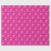 Papier Cadeau Anniversaire rose blanc nom fille (Plat)