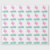 Papier Cadeau Anniversaire rose de Flamant rose d'amusement (Plat)