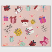 Papier Cadeau Anniversaire rose moderne (Plat)