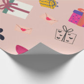 Papier Cadeau Anniversaire rose moderne (Coin)