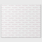 Papier Cadeau Anniversaire rose or métallique élégant chic (Plat)