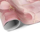 Papier Cadeau Anniversaire rose pâle (Coin rond)