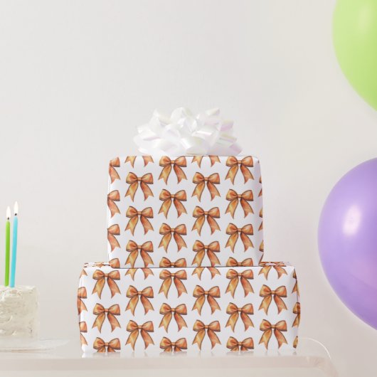 Papier Cadeau Anniversaire Rubans Orange (Cadeaux de fête)