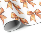 Papier Cadeau Anniversaire Rubans Orange (Coin rond)
