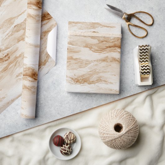 Papier Cadeau Anniversaire Sable de Plage Crème (Artisanat)